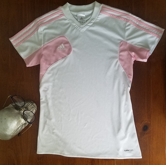 ADIDAS Short Sleeve Soccer Top Workout Shirt - Picture 2 of 8